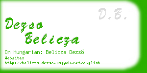 dezso belicza business card